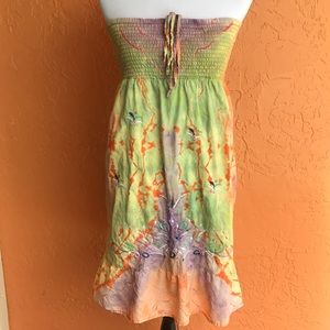 Pretty tie dye embroidered sundress or skirt